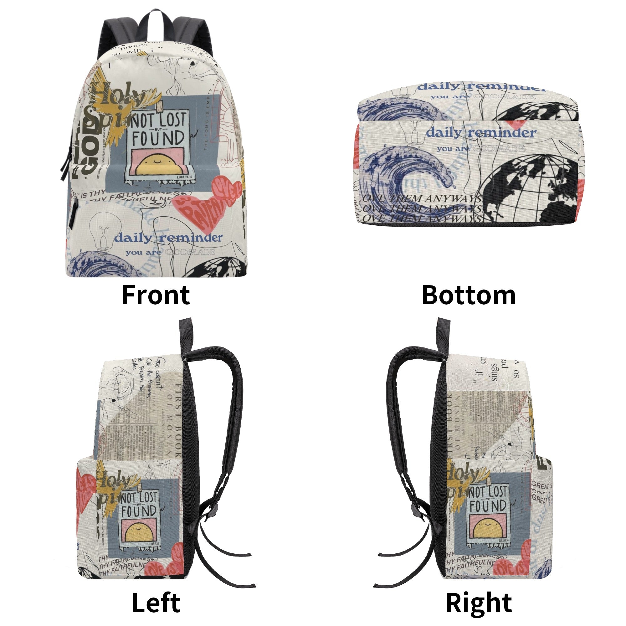 Not Lost But Found Backpack, Christian Inspirational Bag, Faith-Based Bible Verse Backpack, Daily Reminder Backpack.PLAF27
